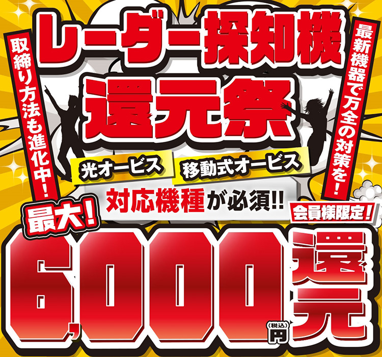 レーダー探知機還元祭タイトル